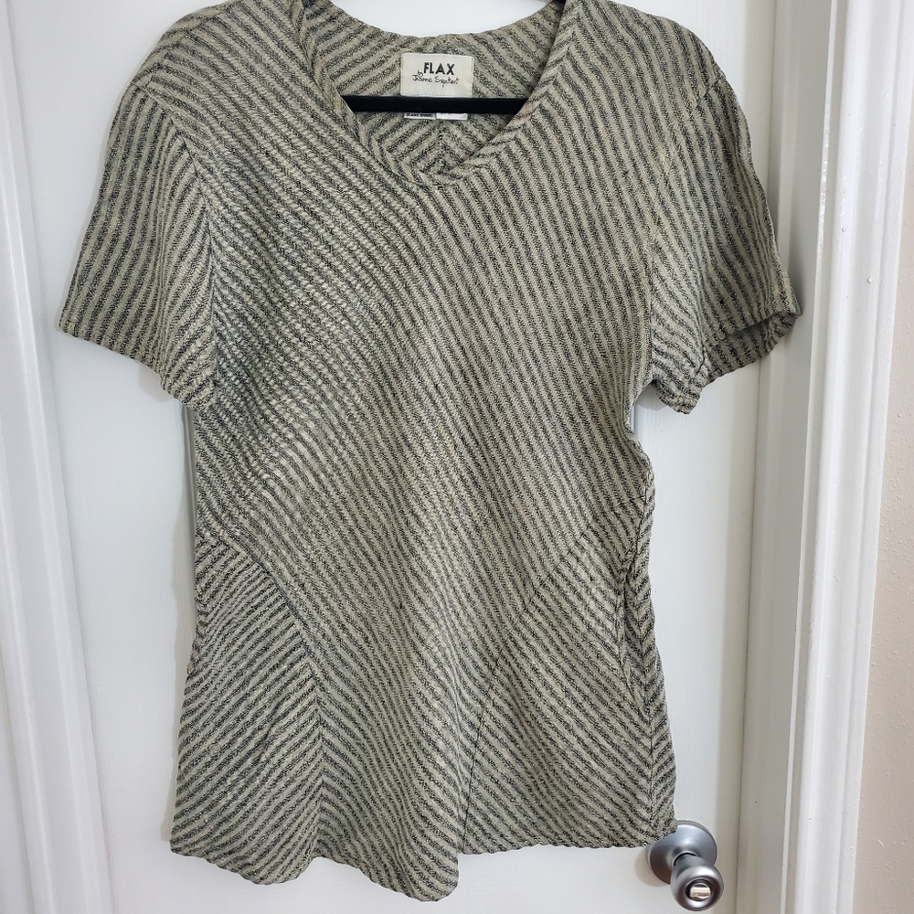 Flax Women's Linen Short Sleeve Top